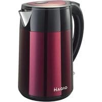 Електрочайник Magio МG-129, Bordo/Black, 1850W, 1.8 л, дисковий, подвійні стінки: нержавіюча сталь