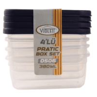 контейнер пл. VIOLET HOUSE 0506 PRATIC /НАБІР 4 шт /квадр./0.38л (0506 PRATIC /НАБОР 4 шт /квадр./0.38л)
