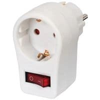 Адаптер сетевой 2E с кнопкой извлечения 1xТип F, 16A, белый