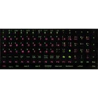 Наклейки на клавіатуру (ENG/UA/RU) Чорний/Зелений/Рожевий