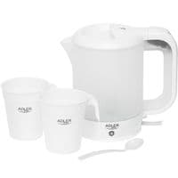 Електрочайник Adler AD 1381 дорожній 900Вт/ 0.5л/ 2 чашки/ ложка/ білий