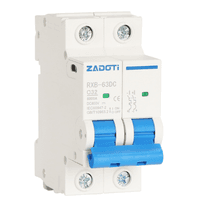 Автоматический выключатель постоянного тока ZADOTI DZ47-63C32 2P DC1000V, 32A, 6kA, DIN, 78*36*45mm