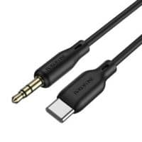 Кабель мультимедийный USB-C to 3.5mm M 1.0m silicone black BOROFONE (6941991101069)