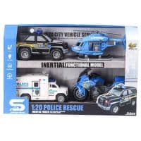 Іграшка CARS S Набір поліцейського транспорту 4в1 1:20 (інерція, звук, світло)