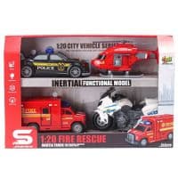 Іграшка CARS S Набір Рятувальна служба 4в1 1:20 (інерція, звук, світло)