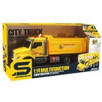 Іграшка CARS S Самоскид жовтий 1:14 (рухомі частини, інерція, звук, світло, вихлоп)