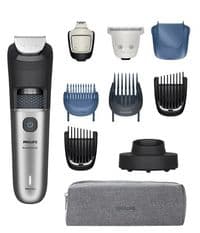 Тример Philips Series 7000, для бороди і вусів, акум., сталь, чорно-сріблястий