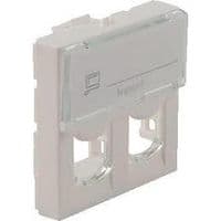Лицьова панель Legrand Mosaic для конектора 2хRJ45 Keystone, білий
