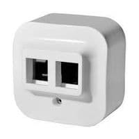 Адаптер Mosaic Legrand 1хRJ 45, 2хRJ 45 Keystone Forix (Quteo), білий