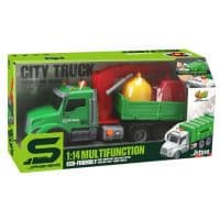 Игрушка CARS S Мусоровоз 1:14 с краном (подвижные части, инерция, звук, свет, выхлоп)