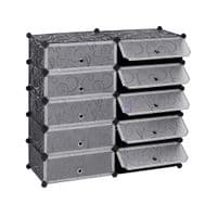 Шкаф для обуви пластиковый MPA2-5, 39х37х76см, Black, Box