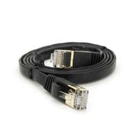 Патч-корд литой плоский WEEPDA, UTP, RJ45, Cat.7, 0.5m, Cu, черный