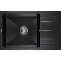 Кухонная мойка GRANADO NAVIA black shine с сифоном (775*495mm.) (gr3801)