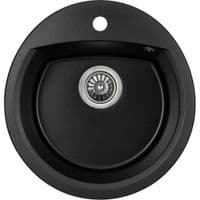 Кухонная мойка GRANADO RONDA black shine с сифоном (470*490mm.) (gr2201)