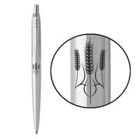 Ручка шариковая Parker JOTTER 17 UKRAINE SS CT BP Трезубец из колосков (16132_T059b)