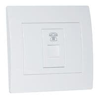 Розетка SVEN Home SE-126 телефонная одинарная RJ11 с защитной шторкой скрытого типа белая