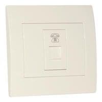 Розетка SVEN Home SE-126 телефонная одинарная RJ11 с защитной шторкой скрытого типа слоновая кость