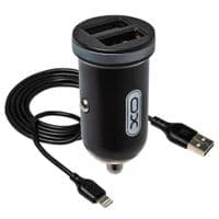 Зарядное устройство XO 2xUSB 2.1A + cable USB to Lightning black (TZ08-L-BK)