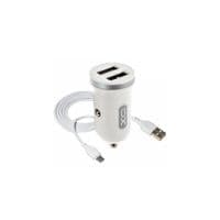 Зарядное устройство XO 2xUSB 2.1A + cable USB to Micro 5P white (TZ08-M-WH)