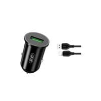 Зарядное устройство для XO USB QC3.0 18W + cable USB to Lightning black (TZ12-L-BK)
