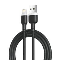 Кабель для передачи данных USB 2.0 AM - Lightning 1,0 м 2,1 А, силиконовый, черный XO (NB208-L-1-BK)