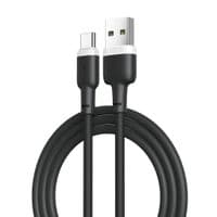 Кабель для передачи данных USB 2.0 AM - USB-C 1,0 м 2,1 А, силиконовый, черный XO (NB208-TC-1-BK)