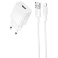 Мережевий зарядний пристрій BOROFONE BAS71A Source single-port charger set(iP) White