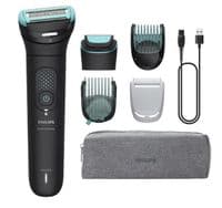 Триммер Philips Series 7000, для тела и интимных зон, акум., насадок-5, сталь, черный