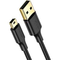 Кабель USB 2.0 AM - miniUSB (5P), 3 м, Black, Ugreen US132, 2A (10386)