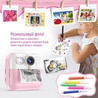 Дитячий фотоапарат ColorWay з функцією моментального друку Pink (CW-PHP01P)
