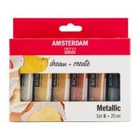 Акриловые краски Royal Talens AMSTERDAM METALLIC, 6*20 мл (8712079451110)