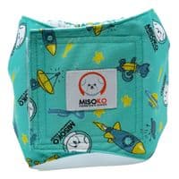Подгузники для животных MISOKO&CO многоразовые для кобелей, с ракетами, XXL 1 шт. мятные (HAINMSK63952)