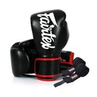 Боксерські рукавички Fairtex BGV14 Black 16 унцій (бинти в комплекті) (BGV14_16oz_Black)