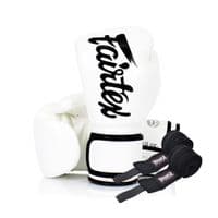 Боксерські рукавички Fairtex BGV14 White 16 унцій (бинти в комплекті) (BGV14_16oz_White)