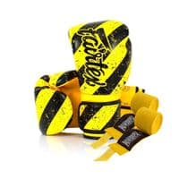 Боксерські рукавички Fairtex BGV14Y Yellow/Black 10 унцій (бинти в комплекті) (BGV14Y_10oz_Yellow/Black)