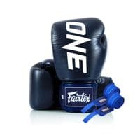 Боксерські рукавички Fairtex BGV1-ONE (натуральна шкіра) Blue 14 унцій (бинти в комплекті) (BGV1-ONE_14oz_Blue)
