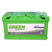 Аккумулятор автомобильный GREEN POWER Standart 75Ah (+/-) (680EN)