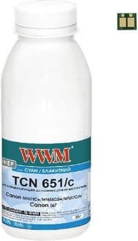 Тонер + чіп Canon MF651/655/657, LBP631/633, Cyan, 35 г / 1250 копій, WWM (TC-Can067C-35-WWM)