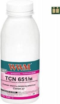 Тонер + чіп Canon MF651/655/657, LBP631/633, Magenta, 35 г / 1250 копій, WWM (TC-Can067M-35-WWM)
