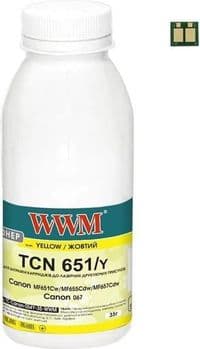 Тонер + чип Canon MF651/655/657, LBP631/633, Yellow, 35 г/1250 копий, WWM (TC-Can067Y-35-WWM)