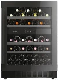 Холодильник Haier для вина вбудований, 82x59.5.7х56.2, холод.відд.-120л, зон - 2, бут-44, ST, дисплей, чорний