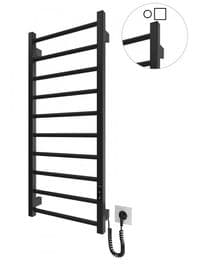 Рушникосушка Hygge Family електрична Leeds, 970х430х80мм, таймер-регулятор, сталь, чорний матовий