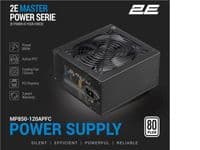Блок питания 2E Master Power (850W), >80%, 80+ White, 120мм, 1xMB 24pin(20+4), 1xCPU 8pin(4+4), 3xMolex, 5xSATA, 4xPCIe 8pin(6+2)