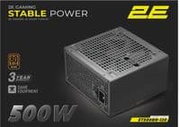 Блок питания 2E GAMING Stable Power ATX3.1 (500W), >85%, 80+ Bronze, 120мм, 1xMB 24pin(20+4), 2xCPU 8pin(4+4), 3xMolex, 6xSATA, 2xPCIe 8pin(6+2)