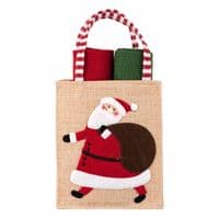 Подарунковий набір рушничків в мішечку Ardesto Christmas Santa 38х63см, 2шт, 100% бавовна, червоний, зелений