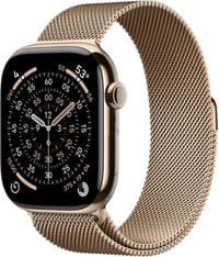 Apple Watch Series 11 GPS + Cellular 46mm Gold Titanium Case with Gold Milanese Loop - S/M,Model A3337