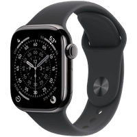 Apple Watch Series 11 GPS + Cellular 42mm Slate Titanium Case with Black Sport Band - M/L,Model A3335