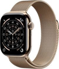 Apple Watch Series 11 GPS + Cellular 42mm Gold Titanium Case with Gold Milanese Loop,Model A3335