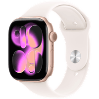Apple Watch Series 11 GPS + Cellular 46mm Rose Gold Aluminium Case with Light Blush Sport Band - M/L,Model A3337