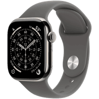 Apple Watch Series 11 GPS + Cellular 42 мм, корпус із натурального титану, спортивний ремінець сірого кольору – M/L, модель A3335
